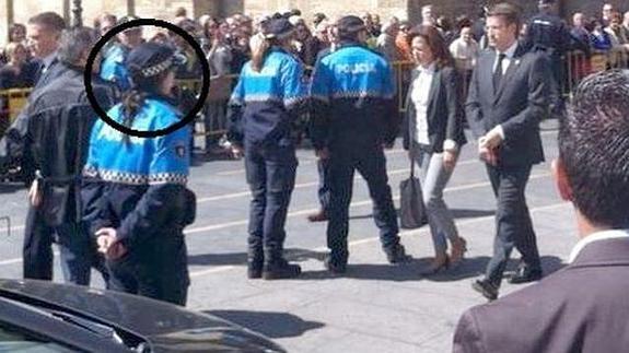 Gago, durante el funeral por Carrasco. 