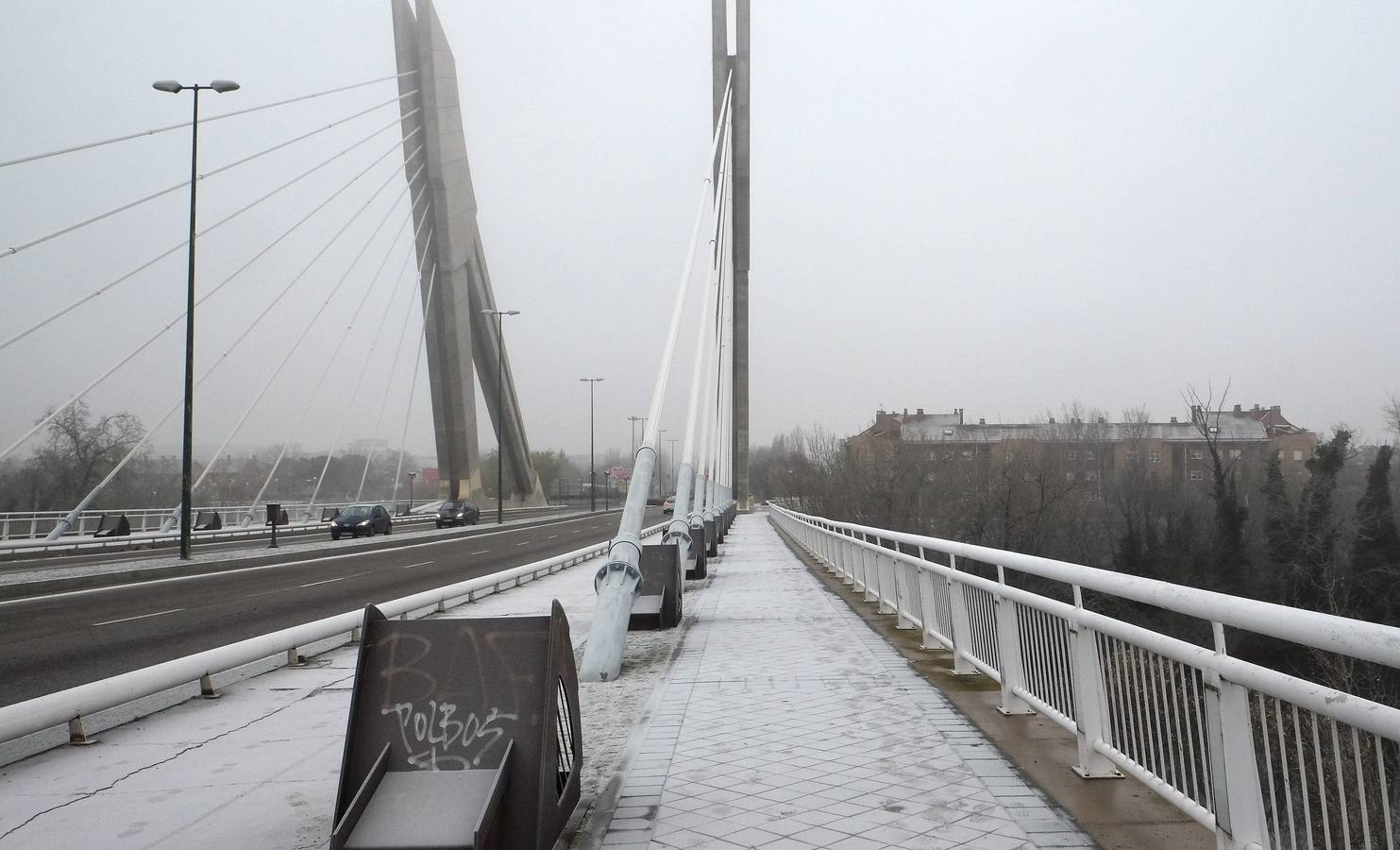 Helada sobre el puente de la Hispanidad, en Valladolid.