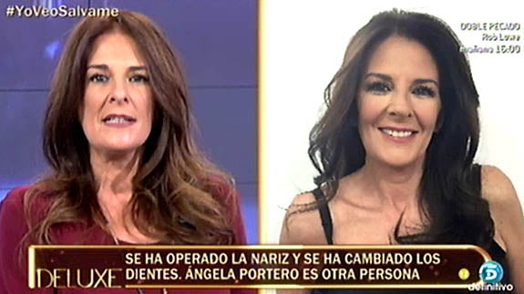 Ángela Portero, antes y después.