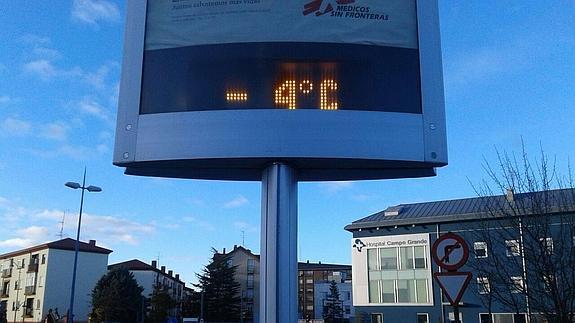 Temperatura registrada a primera hora de la mañana de hoy en Valladolid capital. 