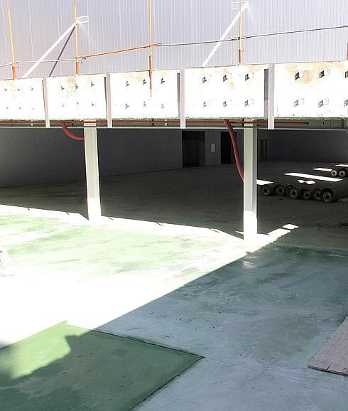 Estado de las obras de construcción del pabellón del Peñascal a mediados de enero. 