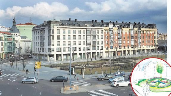 El nuevo reloj floral se ubicará en los jardines situados tras la estatua de Cristóbal Colón.