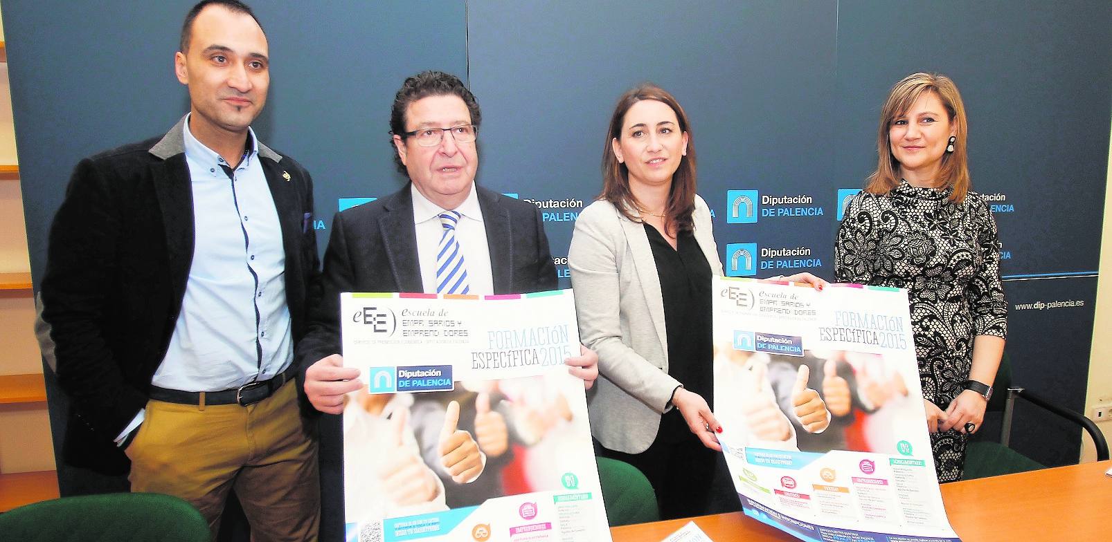 Juan Carlos Castro, Miguel Sánchez, Ana Asenjo y Maite González, jefa del Servicio de Promoción Económica, ayer.