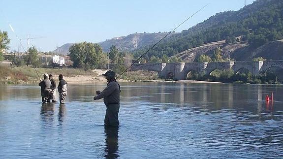 Pescadores en Cabezón de Pîsuerga. 