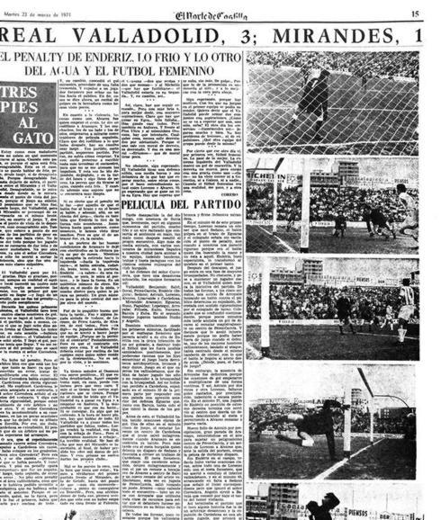 21 de marzo de 1971. Es, hasta la fecha, la única visita del Mirandés a Valladolid.