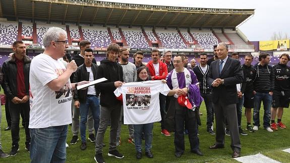 Presentación de la marcha en el estadio José Zorrilla.