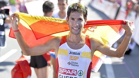 Javier Guerra, después de una maratón anterior. Efe