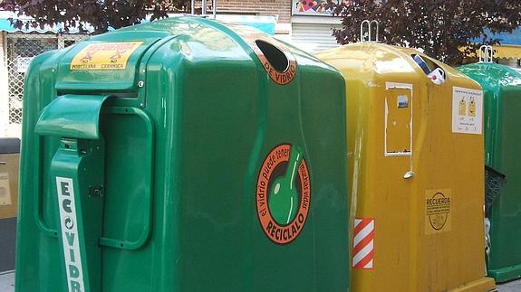 Contenedores de vidrio en Cuéllar. 