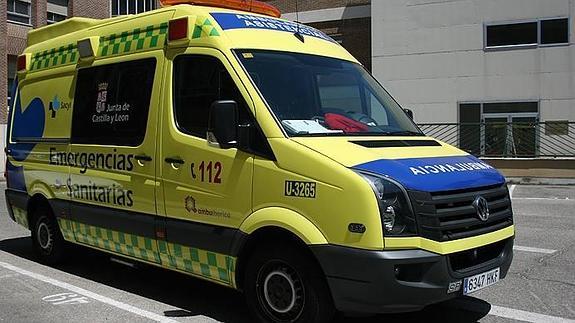 Ambulancia de soporte vital básico  como la empleada en la evacuación de los heridos. 112 Castilla y León