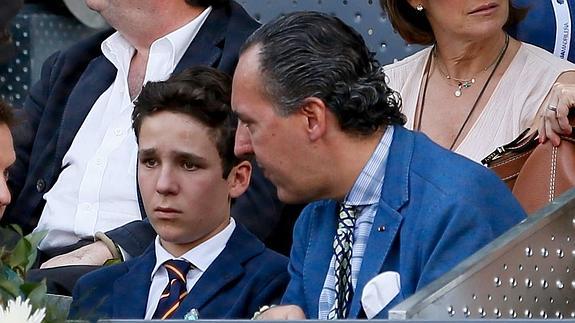 El nieto de los reyes en una de sus últimas apariciones públicas durante la final del torneo de tenis de Madrid. 