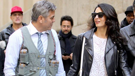 George Clooney y su esposa Amal Alamuddin.