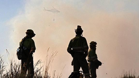 Incendio en la localidad de Los Barrios de Nistoso, en el municipio de Villagatón (León).