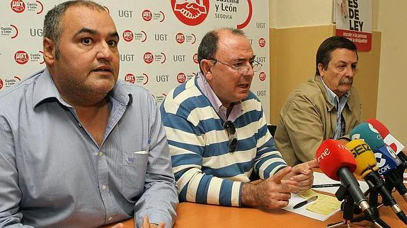 Tomás Pérez, Miguel Ángel Mateo y Ángel Álvarez, en la rueda de prensa.