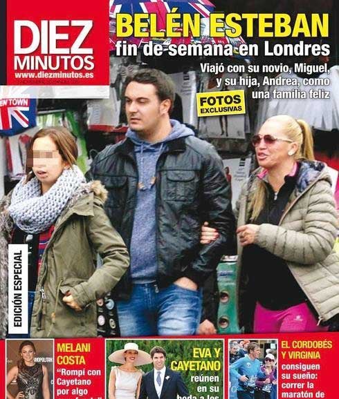 Belén Esteban disfruta de un fin de semana en Londres con su novio e hija