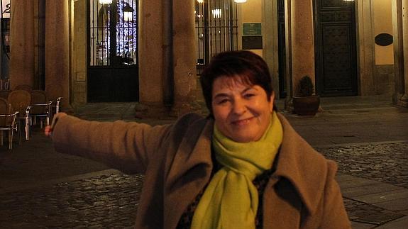 La alcaldesa, ayer durante la iluminación navideña. Antonio de Torre