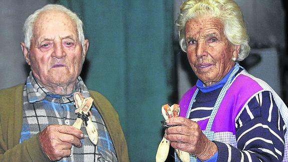 Primitivo Gómez junto a su mujer, Manuela Morán. 