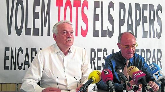 Toni Strubell y Josep Cruanyes, portavoces de la Comisión de la Dignidad. 