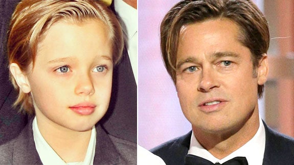 Shiloh y su padre Brad Pitt.