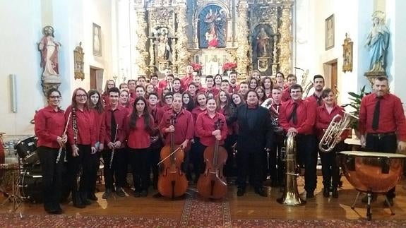 Los miembros de Alborada Musical de Cantalejo. 