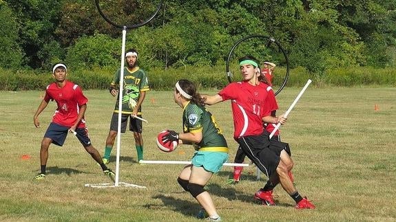 Imagen de un partido de Quidditch.