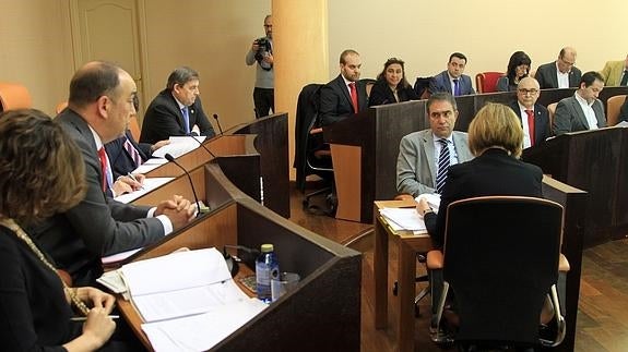 Un momento del pleno celebrado en la Diputación este jueves. 