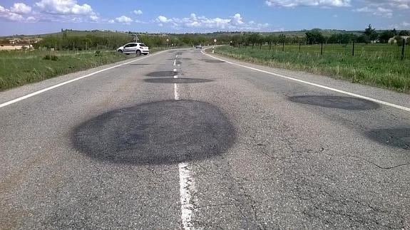 Estado de la carretera de Torrecaballeros. 