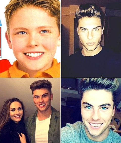 Arriba, el niño del Kinder Bueno; abajo el ahora adolescente Josh Batenson. 