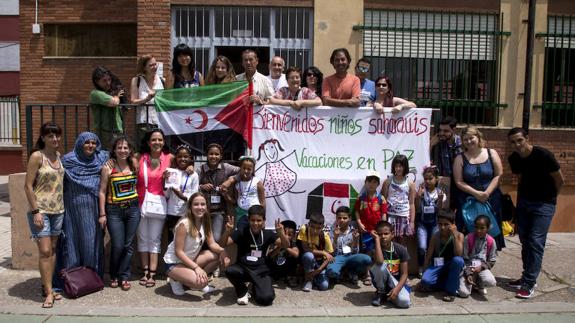 Llegada de los niños Saharauis al Colegio Gonzalo de Córdoba en Valladolid.