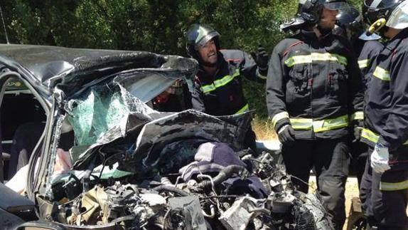 Foto del coche tras el accidente
