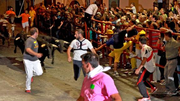 Encierro nocturno en San Lorenzo. 