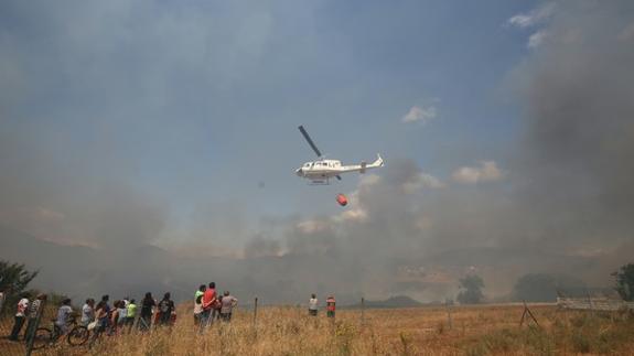 Incendio en la localidad de Fabero (León). 