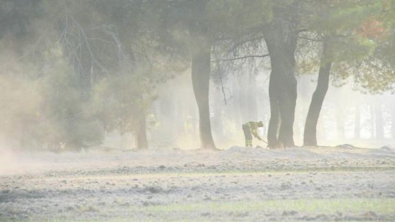 Incendio ocurrido el año pasado en la comarca, entre Pinarejos y Mudrián. 