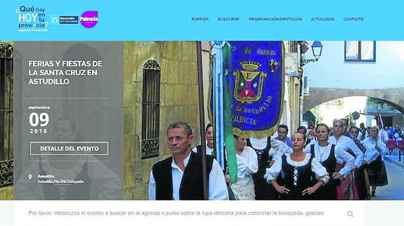 Imagen de la web de la agenda provincial.