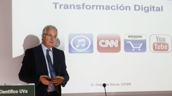 Carlos Delgado, de la Universidad Carlos III, ayer en la UVA,