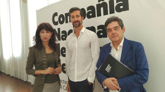 Ana Redondo, José Carlos Martínez y José María Viteri, en el Calderón. 