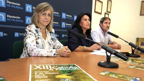 María José de la Fuente, Sara Esteban de los Mozos y Alejandro Carrillo, en la Diputación.