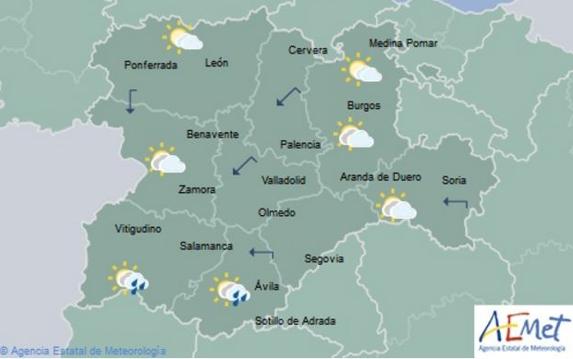 Predicción de la AEMET para este jueves.