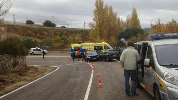 Accidente de esta mañana en la carretera de Hontoria. 