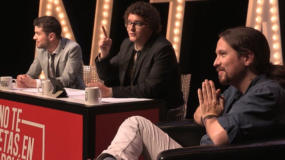 Pablo iglesias en el programa 'No te metas en política'. 