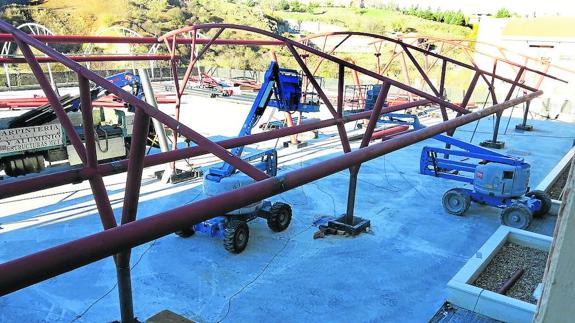 Aspecto de los trabajos que se están ejecutando en la campa de la estación de autobuses.