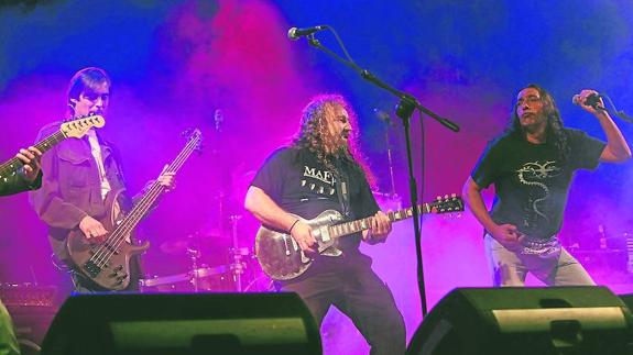 Actuación del grupo de rock palentino Mortero en unas pasadas fiestas de San Antolín.