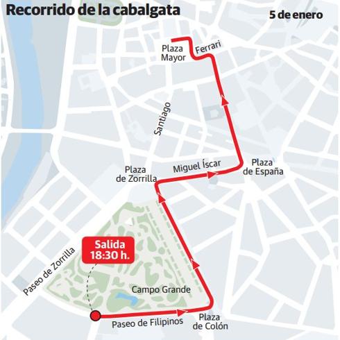 Horarios y recorrido de la cabalgata de Valladolid
