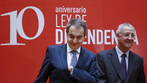 José Luis Rodríguez Zapatero, junto al exministro salmantino Jesús Caldera.