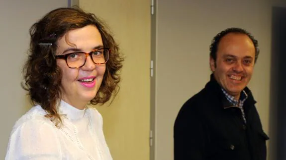 Natalia del Barrio y José Ángel Frías, este lunes. 