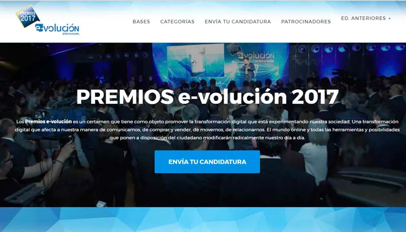 Web para presentar candidatura a los Premios e-volución 2017 