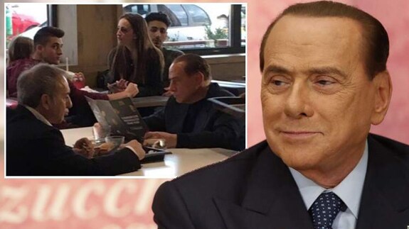 Silvio Berlusconi, comiendo en un McDonalds