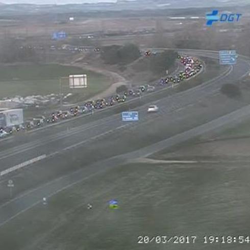 Imagen de la zona del accidente capturada a las 19:18 de las cámaras de la DGT.
