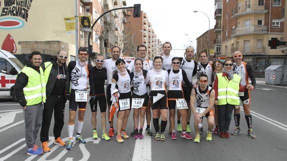 Representantes del Club Triatlón Salamanca durante el último Duatlón Ciudad de Salamanca. 