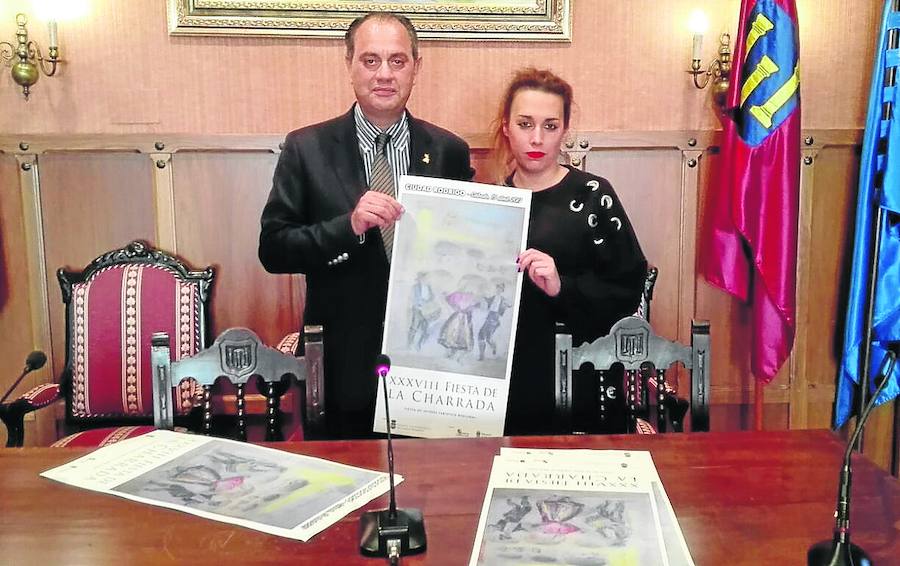 José Ramón Cid y Azahara Martín en la presentación de la Fiesta de la Charrada.