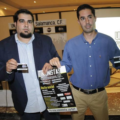 Miguel Ángel Sandoval y Javier Tejedor, vicepresidente y presidente de Unionistas de Salamanca., 